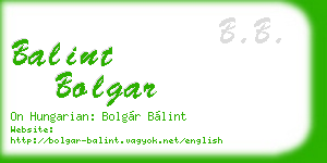 balint bolgar business card
